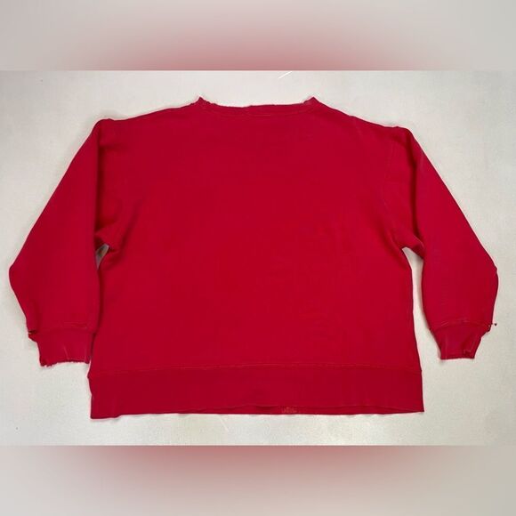 VINTAGE Heart Logo Sweatshirt Women Small Red Distressed 90s - Picture 8 of 15